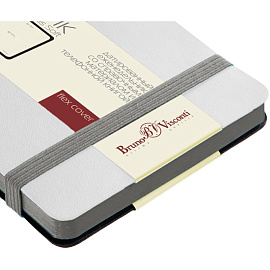 Ежедневник недатированный Bruno Visconti Megapolis Soft искусственная кожа А5 136 листов белый с фиксирующей резинкой (чёрный обрез)