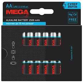 Батарейка АА пальчиковая Комус (ProMega) (40 штук в упаковке)