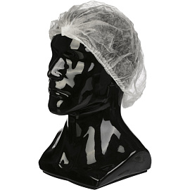 Шапочка-клип одноразовая Шарлотта белая (100 штук в упаковке)