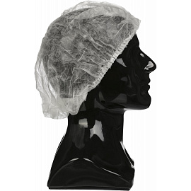 Шапочка-клип одноразовая Шарлотта белая (100 штук в упаковке)