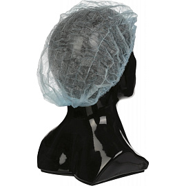 Шапочка-клип одноразовая Шарлотта голубая (100 штук в упаковке)