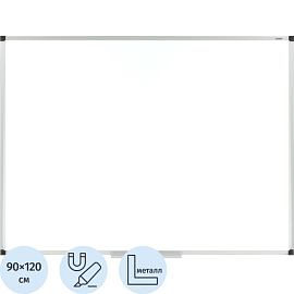 Доска магнитно-маркерная 90x120 см лаковое покрытие Attache Economy Ultra Black