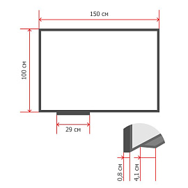 Доска магнитно-маркерная Attache (Attache Economy) Ultra Black 100x150 см односекционная с лаковым покрытием (полочка для маркеров)