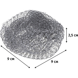 Губка-мочалка для тефлона КонтинентПак металлическая 9x9 см 14 г (10 штук в упаковке)