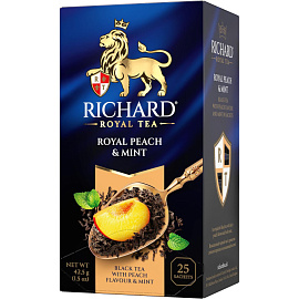 Чай черный Richard Royal Peach & Mint 25 сашет (персик, мята) фото Чай черный Richard Royal Peach & Mint 25 сашет (персик, мята)