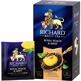 Чай черный Richard Royal Peach & Mint 25 сашет (персик, мята) фото Чай черный Richard Royal Peach & Mint 25 сашет (персик, мята)