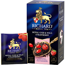 Чай черный Richard Royal Goji & Wild Strawberry 25 сашет (ягоды годжи, земляника)