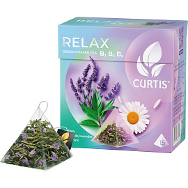 Чай зеленый Curtis Relax 15 пирамидок (лаванда, мелисса, ромашка)