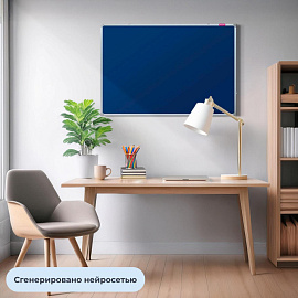 Доска текстильная 60x90 см Attache цвет покрытия синий алюминиевая рама