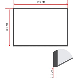Доска текстильная 100x150 см Attache цвет покрытия синий алюминиевая рама