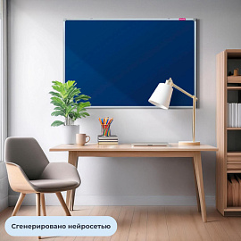 Доска текстильная 100x150 см Attache цвет покрытия синий алюминиевая рама