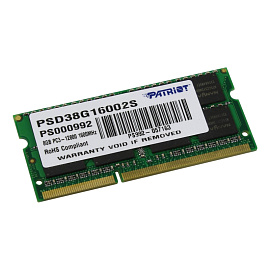 Оперативная память Patriot Memory SL 8 ГБ PSD38G16002S (SO-DIMM DDR3)