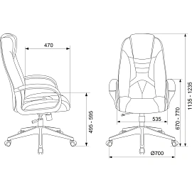 Кресло игровое Zombie Viking 8 чёрное (искусственная кожа, пластик)