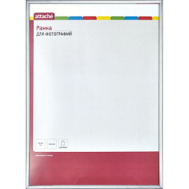 Рамка Комус (Attache) А3 30x40 см пластиковый багет 10 мм серебристая фото Рамка Комус (Attache) А3 30x40 см пластиковый багет 10 мм серебристая