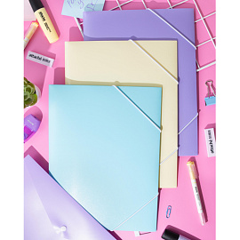 Папка на резинках Attache Акварель А4 20 мм пластиковая до 150 листов желтая (толщина обложки 0.35 мм)