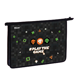 Папка для тетрадей 1 отделение, А4 Forst "Play the game" , 340*245*40 мм, пластик, на молнии