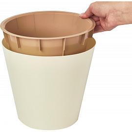 Горшок для цветов InGreen London 3.3 л с внутренней вставкой 2.7 л сливочный (17.3x19 см)