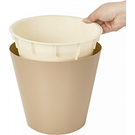 Горшок для цветов InGreen London 15.7 л с внутренней вставкой 14 л молочный шоколад (29.5x32 см)