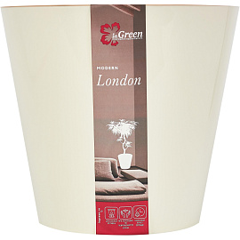 Горшок для цветов InGreen London 15.7 л с внутренней вставкой 14 л сливочный (29.5x32 см)