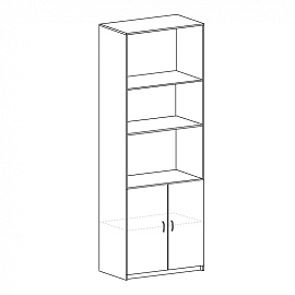 Шкаф для документов Бюджет 2552 полузакрытый (груша, 716х349х1810 мм)