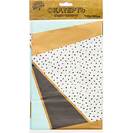 Скатерть одноразовая Веселая затея Мятная Роскошь 130x180 см разноцветная