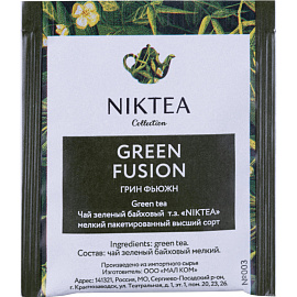 Чай зеленый Niktea Green Fusion 25 пакетиков фото Чай зеленый Niktea Green Fusion 25 пакетиков