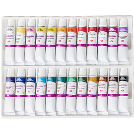 Краски акриловые Невская палитра Сонет набор 24 цвета по 10 мл в тубах глянцевые