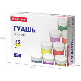 Гуашь Erich Krause Basic 12 цветов по 17 мл