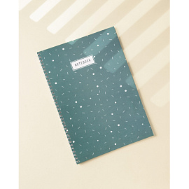 Бизнес-тетрадь Attache Economy Flakes blue А4 48 листов голубая в клетку на спирали, УФ-сплошной глянцевый лак, (204х291 мм)