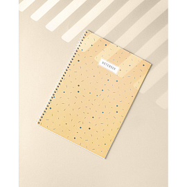 Бизнес-тетрадь Attache Economy Flakes yellow А4 48 листов оранжевая в клетку на спирали (204х291 мм)