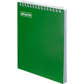 Блокнот Attache А5 60 листов зелёный в клетку на спирали