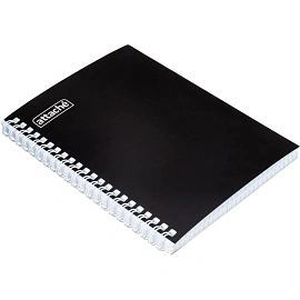 Бизнес-тетрадь Attache А5 80 листов черный в клетку на спирали (140х195 мм)