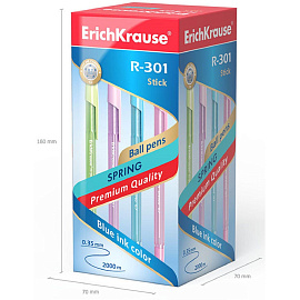 Ручка шариковая неавтоматическая Erich Krause R-301 Spring Stick синяя (толщина линии 0.35 мм, 31059) фото Ручка шариковая неавтоматическая Erich Krause R-301 Spring Stick синяя (толщина линии 0.35 мм, 31059)