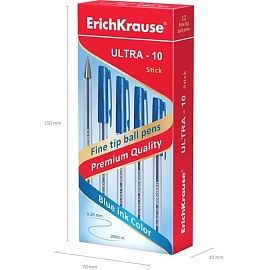 Ручка шариковая неавтоматическая Erich Krause Ultra-10 синяя (толщина линии 0.26 мм, 13873) фото Ручка шариковая неавтоматическая Erich Krause Ultra-10 синяя (толщина линии 0.26 мм, 13873)