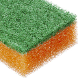 Губка для посуды Paclan поролон 8x5 см с абразивным слоем (10 штук в упаковке)