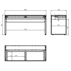 Стол компьютерный Homeoffice HK (белый, 1600x600x769 мм)