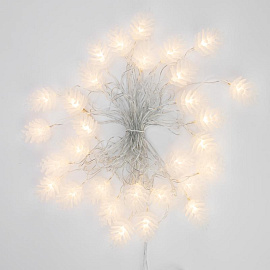 Гирлянда светодиодная Шишки линия теплый белый свет 30 светодиодов (5 м)