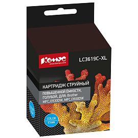 Картридж струйный Комус LC3619XLC LC3619XLY для Brother голубой совместимый повышенной емкости