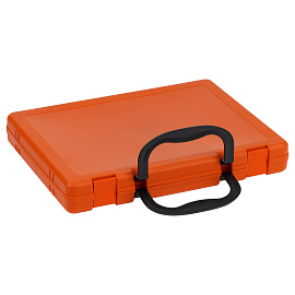 Портфель-кейс 1 отделение СТАММ, А4, 275*375*57мм, на защелках, оранжевый