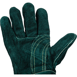 Краги спилковые Диггер+ пятипалые зеленые