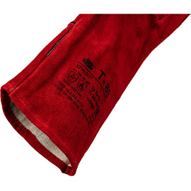 Краги сварщика спилковые Т-80 пятипалые красные