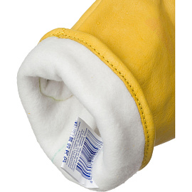 Перчатки рабочие утеплённые Диггер кожаные жёлтые (размер 10.5, XL)