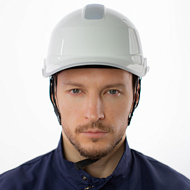 Каска защитная Delta Plus Baseball Diamond V Up белая с храповым механизмом светящаяся ( DIAM5UPBCFLBS)