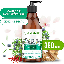 Мыло жидкое Synergetic Сандал и ягоды можжевельника 380 мл фото Мыло жидкое Synergetic Сандал и ягоды можжевельника 380 мл