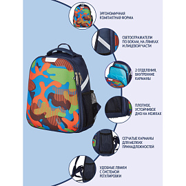 Ранец Light Милитари цветной, 2 отд., 700гр