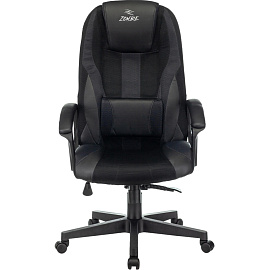 Кресло игровое Zombie Viking 9 серое/чёрное (экокожа/ткань, пластик)