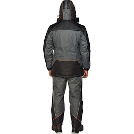 Куртка рабочая зимняя мужская Nайтстар Алькор со светоотражающим кантом черная/серая из ткани Lokker (размер 52-54, рост 170-176)