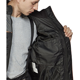 Куртка рабочая зимняя мужская Nайтстар Алькор со светоотражающим кантом черная/серая из ткани Lokker (размер 60-62, рост 170-176)