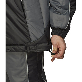 Куртка рабочая зимняя мужская Nайтстар Алькор со светоотражающим кантом черная/серая из ткани Lokker (размер 48-50, рост 182-188)