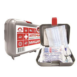 Аптечка первой помощи дорожная Мицар состав №1 (бокс пластиковый)